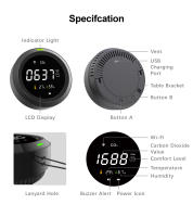 Detector De CO2 Inteligente GIRIER Tuya Con Pantalla LCD Monitor De Calidad Del Aire Interior Sensor 3-en-1 TH/RH/CO2 WiFi - details 12