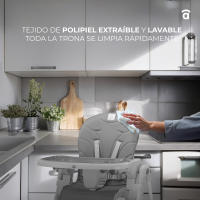 Asalvo Trona Arzak – Trona para Bebé Ligera y Plegable con Altura Regulable, Respaldo Reclinable y Bandeja Extraíble - details 3