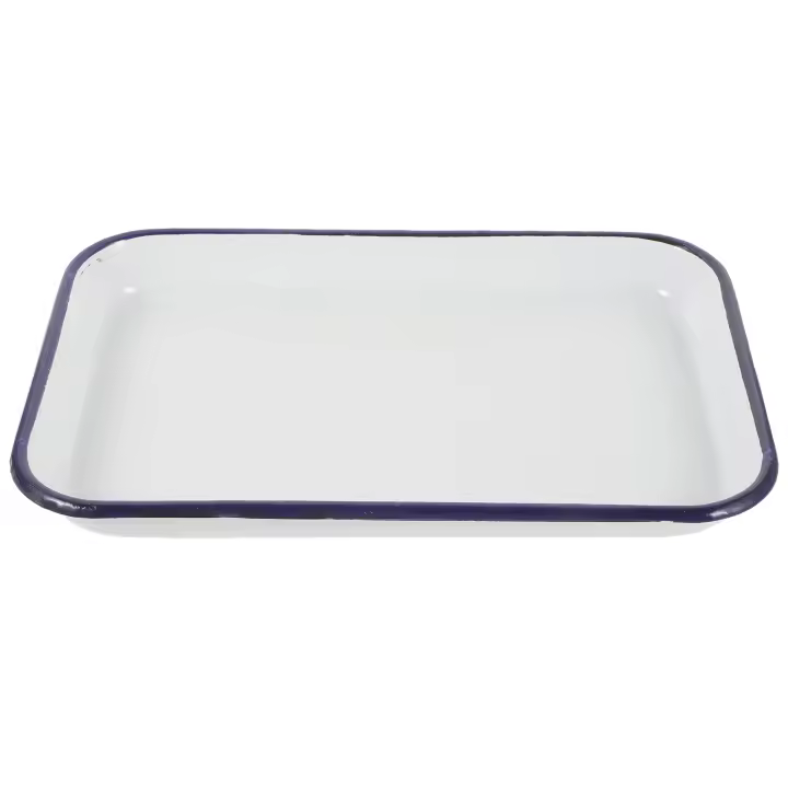 Placa De Hornear Para Pizza Resistente Al Calor No Adherente Blanca Para Cocina Restaurante Pastelera Aluminio Enamelado - 1