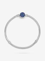 Pandora - Pulsera Pandora Moments with Cierres de disco Azul brilliant y Cadena De Serpiente-Plata de Ley - details 3