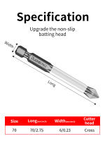 Broca De Impacto Para Destornillador Phillips 70mm/2.9 Pulgadas Apto Para Proyectos De Plástico Madera Y Metal Ideal Para El Hogar La Oficina Y La Fábrica - details 7