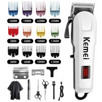 Kemei KM-809A Ajustable Cortadora De Pelo Profesional Para Hombres Con Pantalla LED Cortadora De Cabello Eléctrica Recargable Y Con Cable 3 Cuchillas Incluidas - details 1
