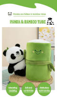 Juguete De Peluche Kawaii Panda En Tubo De Bambú Diseño Reversible Regalo De Día De San Valentín Para Niños Animal De Peluche Reclinable Suave Y Cómodo - details 0