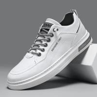 Zapatos Casuales Para Hombre Blancos Transpirables Moda Tenis Andar Conducir Patineta Plataforma Antideslizante Cuero Artificial - details 4