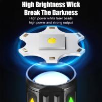 Linterna LED Recargable Portátil De 1500W Con Batería Integrada Impermeable Luz De Torcha Alta Potencia Para Exteriores - details 12