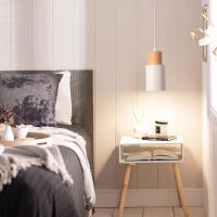 ALPINALUZ  Lámpara Colgante "KIRA" de Metal y Madera – Estilo Escandinavo y Moderno E27 - details 0