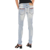 MET-Pantalon Tejano Largo efecto roto 10DB50076 para Mujer