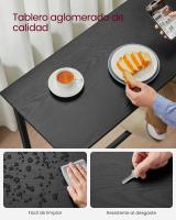 Conjunto de mesa y taburetes de bar estilo industrial, mesa alta de cocina, 2 taburetes, marco de acero resistente, diseño compacto y elegante para espacios reducidos, color gris melange o negro ébano - details 12