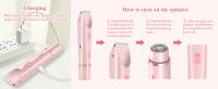 Epilador Eléctrico Para Mujeres 2 En 1 Doble Cabeza Painless Trimmer De Bikini Uso Seco Y Húmedo Cabeza Desmontable Afeitadora Eléctrica Para Pelos Pubicos - details 3