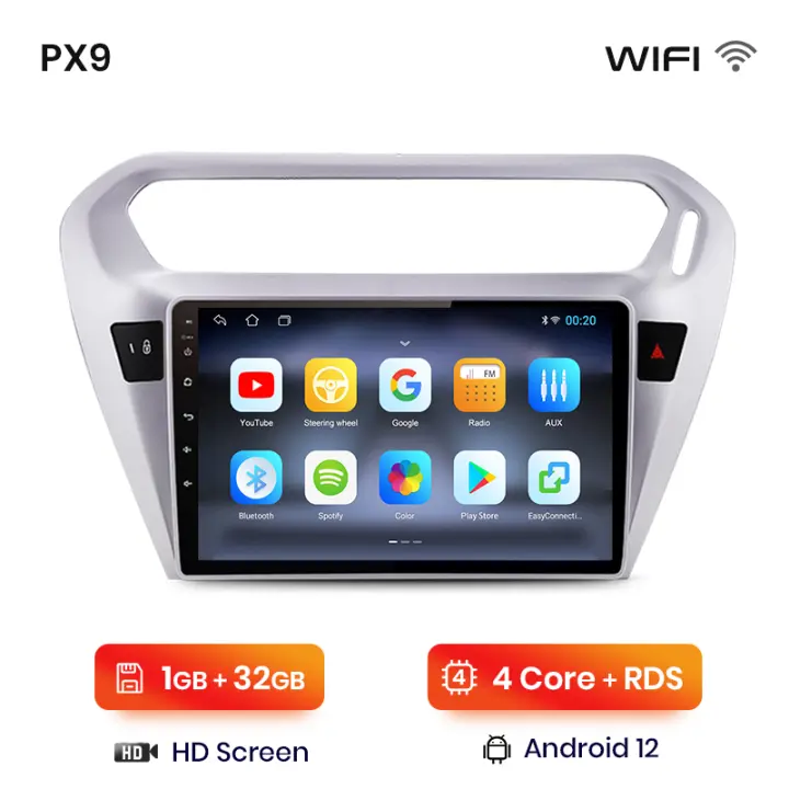 AWESAFE inalámbrico CarPlay Android Auto Radio para  Peugeot 301 Citroen Elysee 2013 2014 2015 2016 2017 2018 coche reproductor multimedia GPS 2 din autoradio volante controles RDS Bluetooth - 1