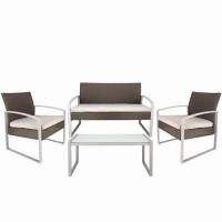 Gerimport Set de Mobiliario de Jardín 4 Piezas  Conjunto de Exterior Moderno y Resistente para Terraza y Patio  Sillas, Banco y Mesa con Diseño Elegante para Espacios al Aire Libre  Calidad y Comodidad - details 0