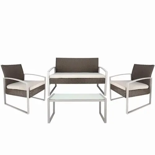 Gerimport Set de Mobiliario de Jardín 4 Piezas  Conjunto de Exterior Moderno y Resistente para Terraza y Patio  Sillas, Banco y Mesa con Diseño Elegante para Espacios al Aire Libre  Calidad y Comodidad - 1