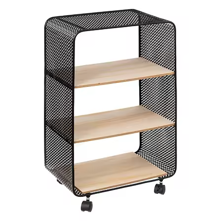 ESTANTERIA DE METAL Y MADERA CON 3 COMPARTIMENTOS - 1