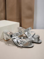 Sandalias Y Sandalias De Verano Para Mujer Con Tacón Medio Y Tacón Grueso Abiertas Con Rhinestones Tacón Alto Para Mujer - details 9