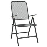 vidaXL Juego de comedor de jardín 3 pzas malla metálica gris antracita - details 2