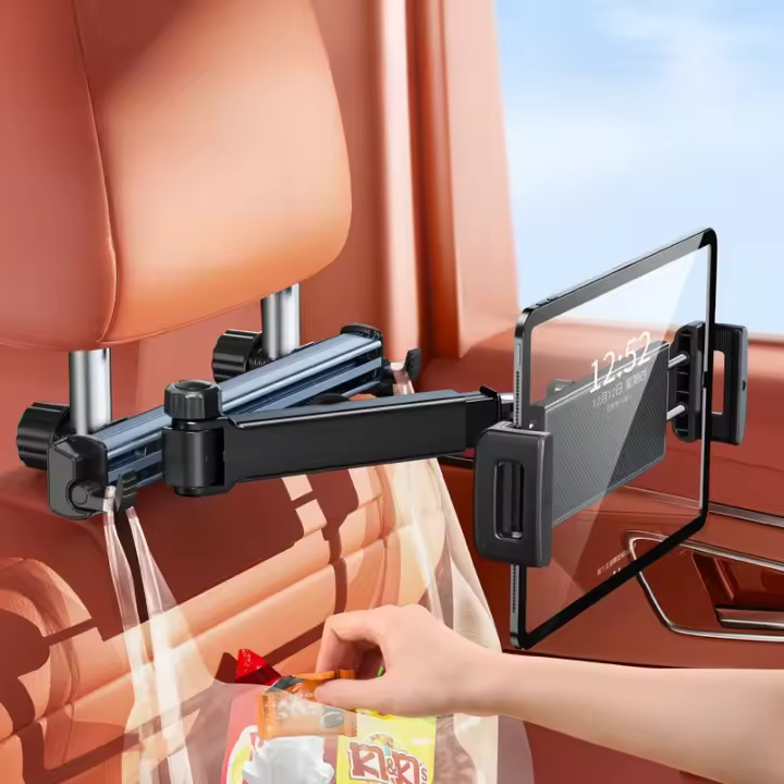 Soporte Ajustable Para Tableta De Coche Oatsbasf Con Respaldo En Asiento Trasero Rotación De 360° Para Teléfonos Móviles Y iPad De 4.7-13 Pulgadas - 1