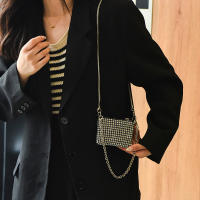 Bolso De Hombro Mini Jiomay Para Mujer Diseñador Lujo 2024 Con Diamantes Y Cadena Bolso De Fiesta Versátil Para Labial - details 21