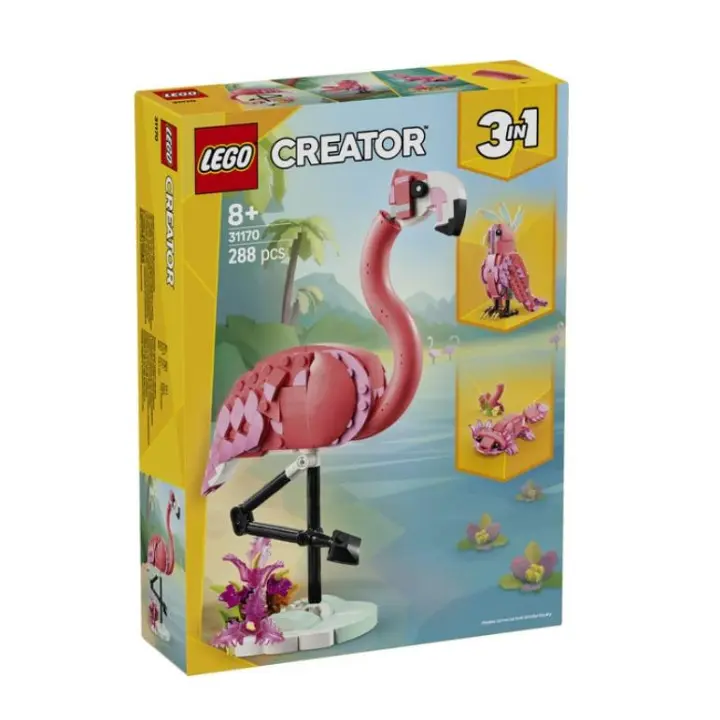 LEGO CREATOR 3 IN 1: FLAMENCO ROSA, CACATUA ROSA Y AJOLOTE SET 31170 - 1