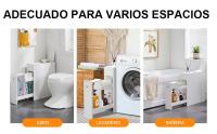 Armario de Baño Armario de Estrecho de Madera con 2 Cajones Armario Lateral Pequeño con Cajones y Rodillos Organizador Estrecho para Baño Cocina Salón 50x17x58 cm - details 5