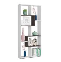 Meimon Estantería KAWA 8 huecos, melamina E1, tablero de partículas 15 mm con cantos PVC 0,6 mm, 180x80x25 cm, uso vertical/horizontal, hasta 30 kg, estantes fijos, color Blanco Ark, tacos ABS, herrajes pared, 24,80 kg - details 1