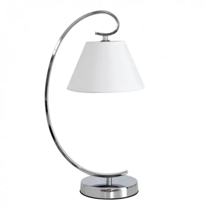 Lámpara de Mesa FABRILAMP Sobremesa Concordia Cromo Pantalla Blanca - 1