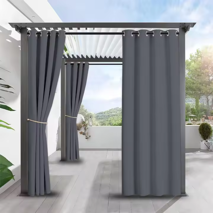 2-Pack Cortinas Impermeables Para Exteriores Con Tope De Grommets Ideal Para Decoración De Dormitorio Sala De Estar Porche Y Pergola - 1