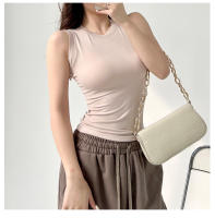 AOSSVIAO Top De Mujer De Algodón 99% Estilo Casual Basic Verano Sin Mangas Cuello Redondo Verde Blanco Negro Tank Top - details 1