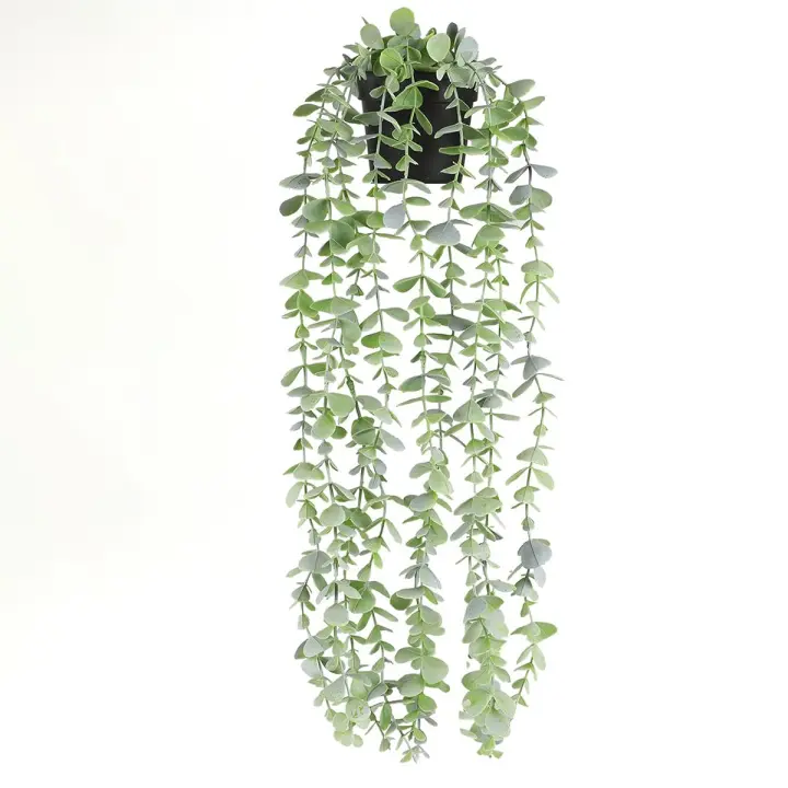 Vine De Eucalipto Artificial Colgante Para Decoración Interior Y Exterior De Hogar Bodas Fiestas DIY Planta De Polvo De Azúcar Verde - 1