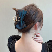 Pinza De Cabello De Satén Negro Para Mujer Estilo Elegante Y Sencillo Accesorio De Verano Para El Cabello En La Parte Superior De La Cabeza - details 2