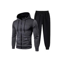 Conjunto De Deporte Para Hombre Con Capucha Y Cierre De Cremallera Estilo Casual Color Sólido Suéter De Poliéster Y Pantalones Para Otoño E Invierno - details 3