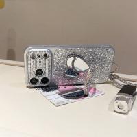 Funda De Teléfono Brillante Con Corazón Y Cordón Para iPhone 17 pro Max 16 Con Soporte Espejo Y Correa Protectora De Material TPU Diseño De Amor - details 6