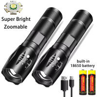 Linterna LED Recargable Potente Zoom Para Camping Y Bicicleta Con 3 Modos De Iluminación Luz Exterior Portátil Impermeable De Aluminio - details 3