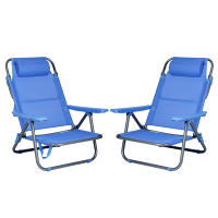 T-Lovendo Pack 2 Sillas de Playa Plegables Acero Azules 80x61x42 Cm - details 0