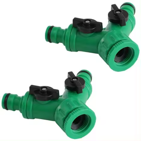 Separador de agua de 2 piezas - Conector Y de 3 vías con desviador de grifo para jardín - 1