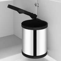 vidaXL Papelera de Cocina Empotrada Acero Inoxidable 12 L Cubo de Basura Color Negro y plateado,  Blanco, y mas - details 0