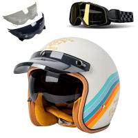 Casco De Motocicleta Retro 3/4 Para Harley Cruiser Accesorios Semi-abiertos Para Motocicleta Casco Retro Para Invierno Unisex - details 7