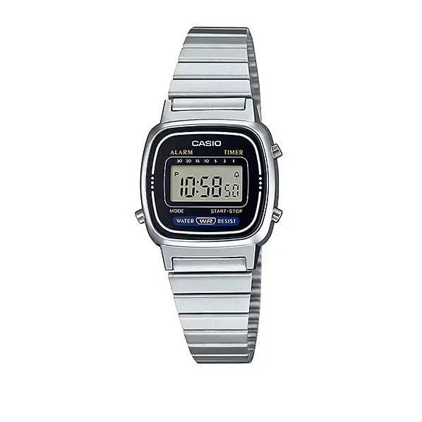 Reloj Casio LA670WA-1 Resistente al agua para mujer - Diseño retro popular con alarma - Casual - 1