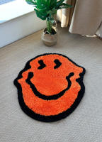 Alfombra Suave De Acrílico Tejida a Mano Diseño Sonriente Torcido Decoración Para Habitación Y Baño Alfombra Fluffy Independiente - details 5