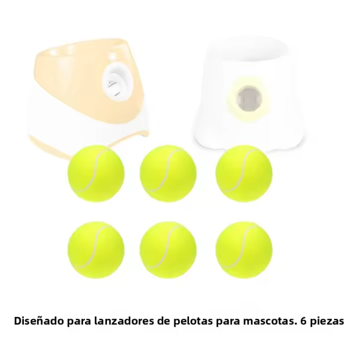 6 PCS Lanzador De Tenis Para Perros Bola Especial De 5cm Juguetes Elásticos Profesionales Máquina Portátil Sin Máquina - 1