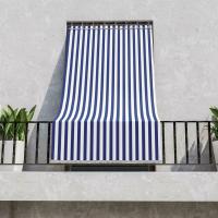 Toldo de rayas con flecos para balcón,ventana,Poliéster,Lavable,Con Anillas, Filtro solar, Disponible en varios tamaños y colores - details 2