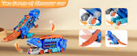 Nuevos Juguetes De Dinosaurios Transportistas Con Carril Deslizante Cuatro Buggy De Aleación Transformables Track Plegable Tyrannosaurus Regalos Para Niños - details 2