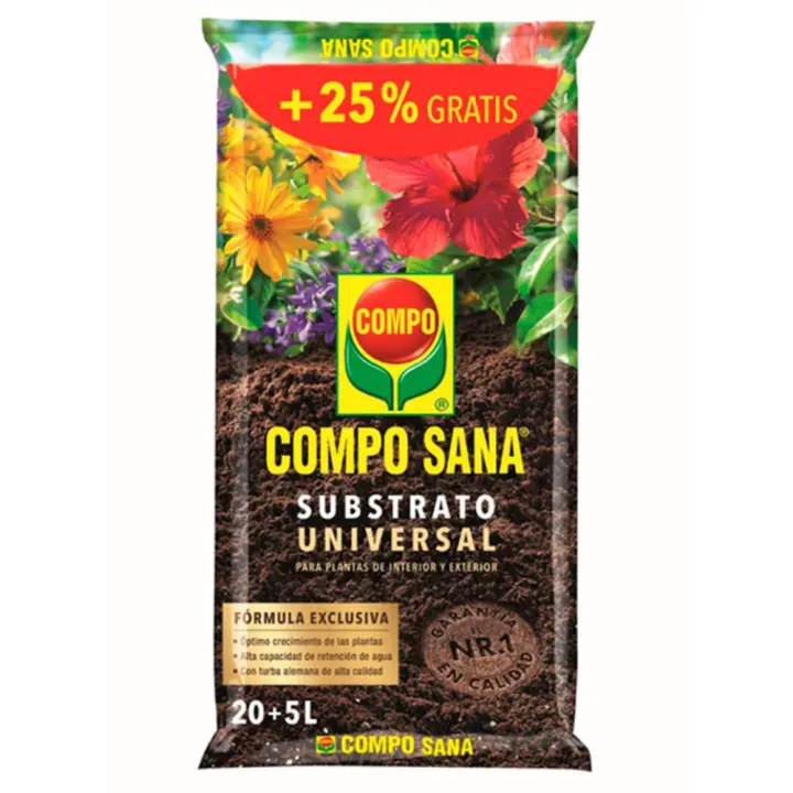 Compo Sana Sustrato Universal de Máxima Calidad con Perlita y Abono para Plantas de Interior y Exterior - 1