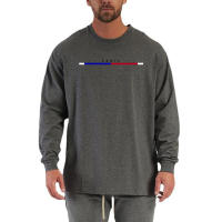 Camiseta Deportiva De Correr Para Hombres Suelta Y Oversize Algodón Transpirable Manga Larga Estilo Hip-Hop Para Gimnasio Y Fitness Con Estampado De París - details 5