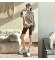 Shorts De Yoga Para Mujer Cintura Alta Deporte Fitness Callejero Casual Pantalones Terciarios Estrechos Para Ejercicio - details 13
