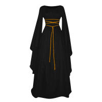 Vestido Medieval Vintage Para Mujer Disfraz De Bruja De Halloween Vestido Gótico De Noche De Fiesta Disfraz De Vampiro Estilo Retro Américano - details 22