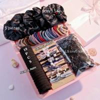 Juego De Accesorios Para El Cabello De Mujer 1085PCS Tenaces De Cabello Oscuro Scrunchies Y Ties Elásticos Para Peinado Fashion - details 0