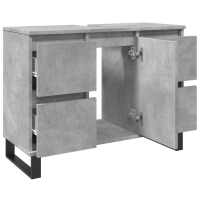 vidaXL Mueble de lavabo madera de ingeniería gris hormigón 80x33x60 cm - details 4