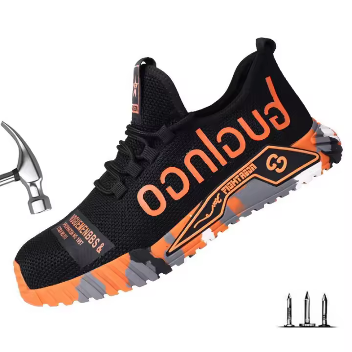 Calzado de trabajo para hombre Zapatillas de trabajo a la moda para hombre, zapatos de seguridad con punta de acero antigolpes, zapatos indestructibles antiperforación - 1