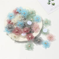 10PCs Flores Artificiales De Chiffon Gauze Para Decoración De Vestidos Y Accesorios De Cabello Tamaño 4.5cm DIY Para Bodas Cumpleaños Fiesta Hogar - details 0