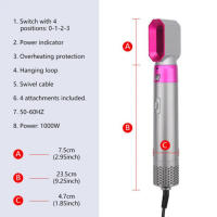 Peine Térmico 5 en 1 Automático 2025-Protector + Alisador + Rizador with Tecnología Iónica | 3 Temperaturas Ajustables (120-210 ℃), cerámica 360 ° y Voltaje 220V | Viajes Multifunction para Belo Liso/Rizado Kit (Exclusive Miravia) - details 2